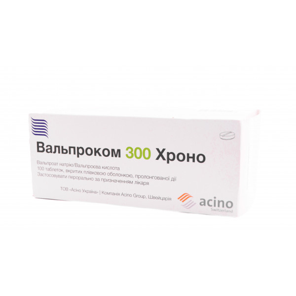 Вальпроком 300 Хроно таблетки при епілепсії, 100 шт.